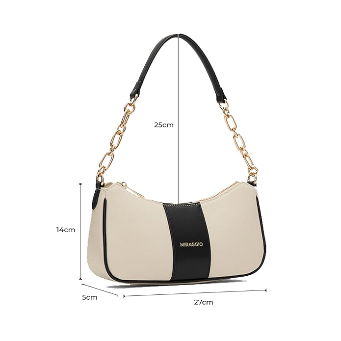 Miraggio Bella Colorblocked Shoulder Bag with Adjustable and Detachable Sling Strap for Women | Stylish Crossbody Bags For Women | Ladies Shoulder Purse - Image 3