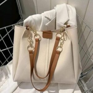 AESTHETIC Women’s Shoulder Handbag | Elegant PU Leather Tote with Chain Strap | Stylish Daily Use Purse for Office, College & Casual Outings-T-02