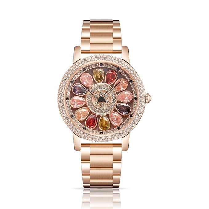 ORSGA Alloy Steel Flora Watch for Women Multicolor Diamond Rotating Dial Women Watches for Girls Ladies Watch Analog Latest Stylish & Unique Womens Watch