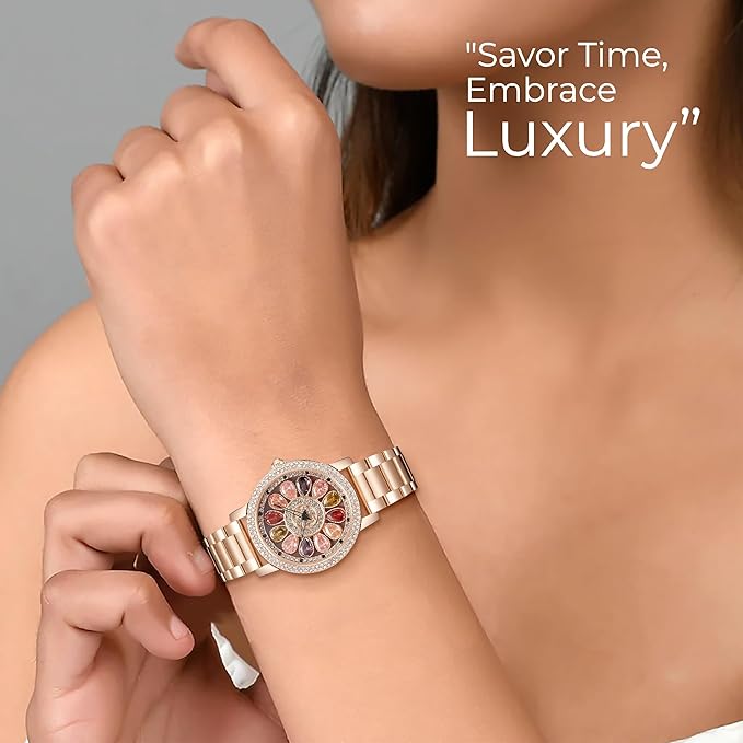 ORSGA Alloy Steel Flora Watch for Women Multicolor Diamond Rotating Dial Women Watches for Girls Ladies Watch Analog Latest Stylish & Unique Womens Watch - Image 3
